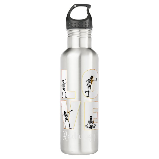 Radiology Love Radiologist Skeleton XRay  710 Ml Water Bottle (Front)