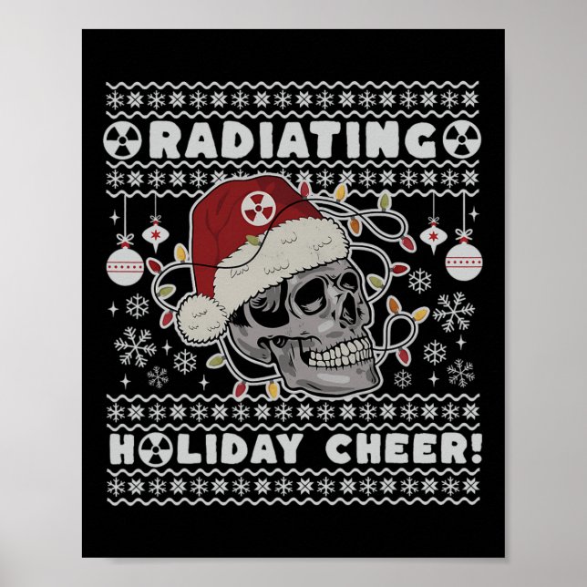 Radiology Radiating Holiday Cheer X-ray Skeleton C Poster (Front)