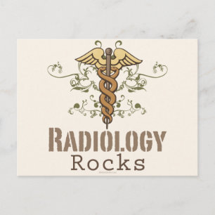 Radiology Rocks Caduceus Postcard