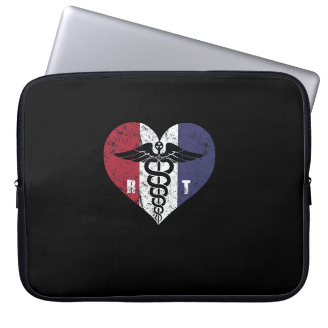 Radiology Tech American Flag Love Laptop Sleeve (Front)