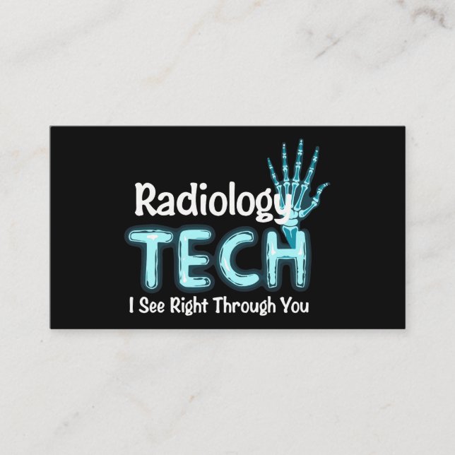 Radiology Tech Humour X Ray Business Card (Front)