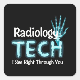Radiology Tech Humour X Ray Square Sticker