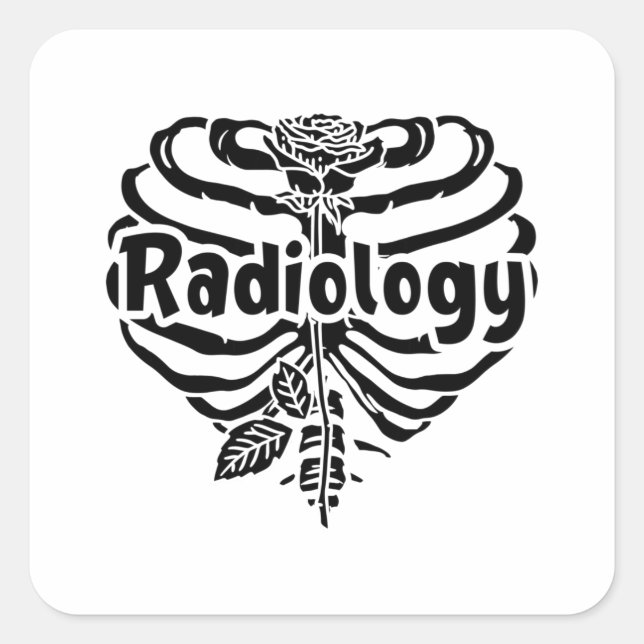 Radiology Tech Rad Nurse Flower Technologist Xray Square Sticker (Front)