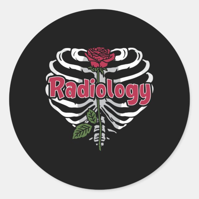 Radiology Tech Rad Nurse Xray Flower Technologist Classic Round Sticker (Front)