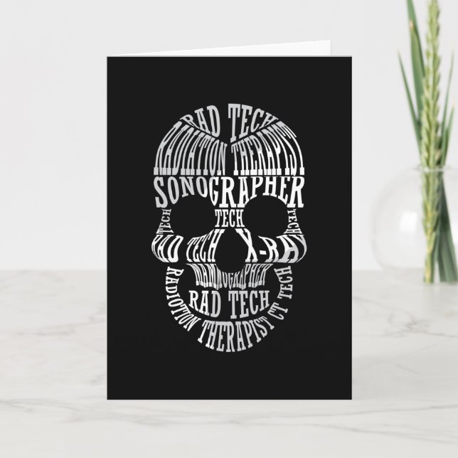 Radiology Tech Rad Tech Skull Technologist Xray Card (Front)