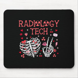 Radiology Tech Rib Cage Skeleton Hand Valentine X- Mouse Pad