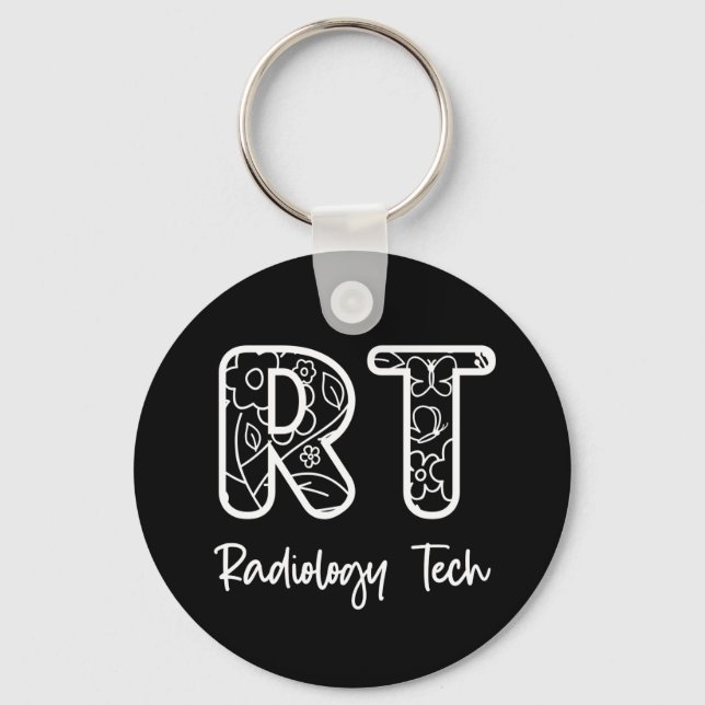 Radiology Tech RT Rad Technician X-ray Tech Gifts Key Ring (Front)
