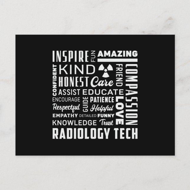 Radiology Tech Technologist Rad Tech X-Ray Techs Postcard (Front)