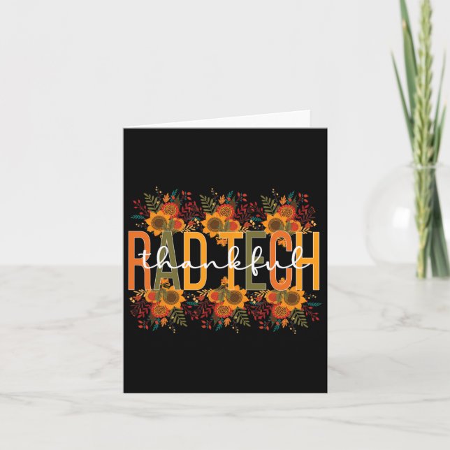 Radiology Tech Thanksgiving Rad Technologist Rad T Card (Front)