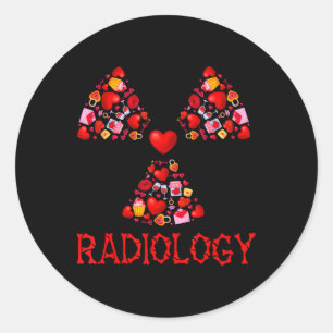 Radiology Valentine Hearts Cute Radiologist X-ray Classic Round Sticker