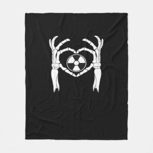 Radiology X-Ray Tech Heart Shaped Skeleton Hands D Fleece Blanket