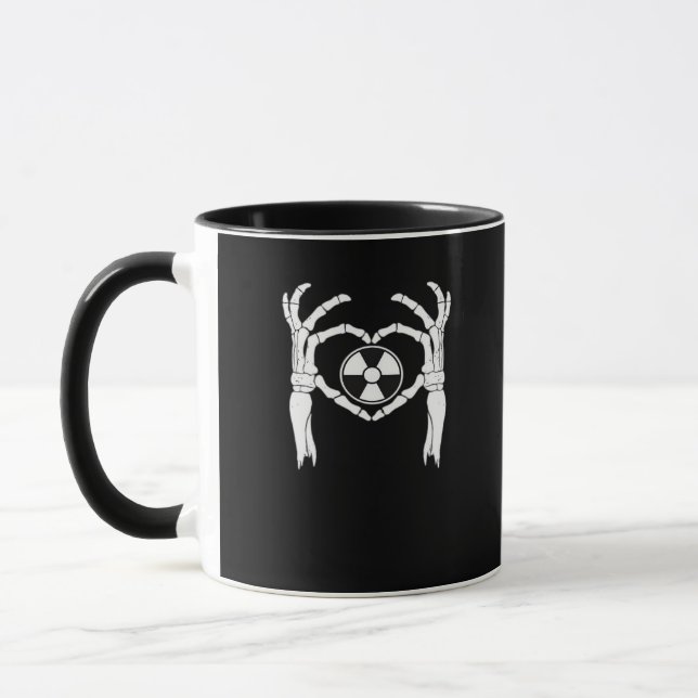 Radiology X-Ray Tech Heart Shaped Skeleton Hands D Mug (Left)
