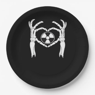 Radiology X-Ray Tech Heart Shaped Skeleton Hands D Paper Plate