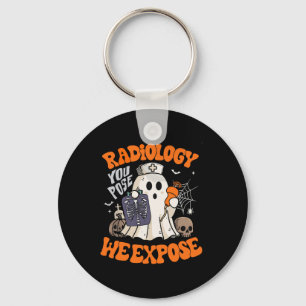 Radiology You Pose We Expose Retro Halloween Xray Key Ring