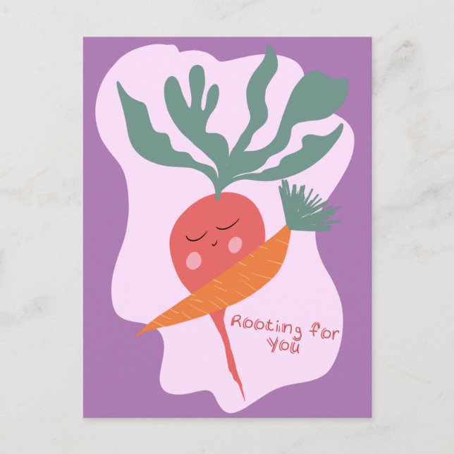 Radish and Carrot Get Well  Postcard (Front)