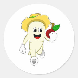 Radish as Farmer with Fruit Classic Round Sticker