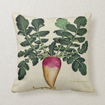 Radish botanical vegetable design - throw pillow