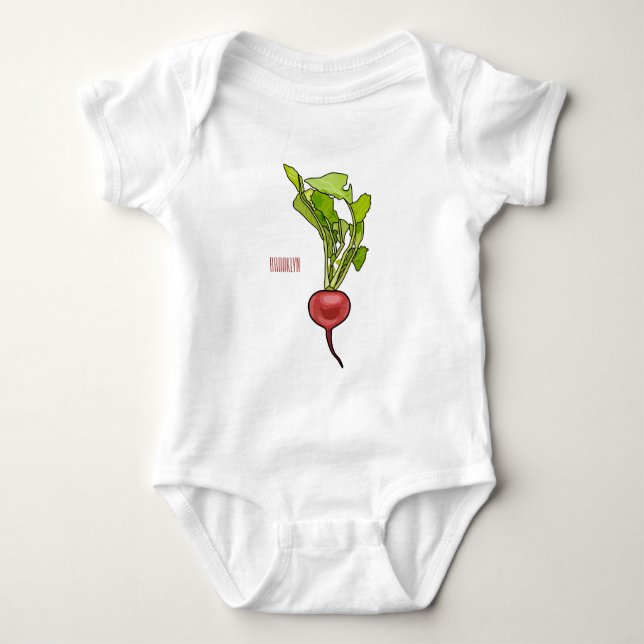 Radish cartoon illustration  baby bodysuit (Front)