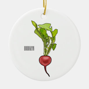 Radish cartoon illustration  ceramic ornament