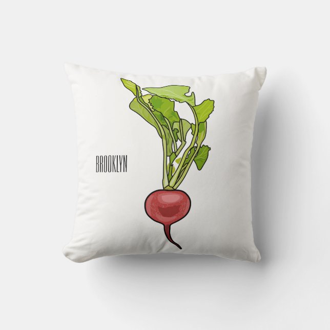 Radish cartoon illustration  cushion (Front)
