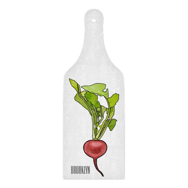 Radish cartoon illustration  cutting board (Front)