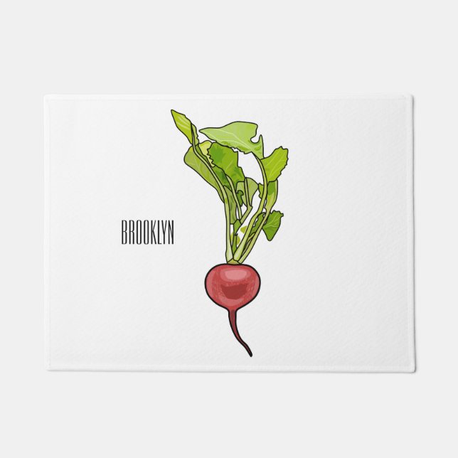 Radish cartoon illustration  doormat (Front)