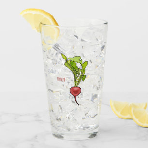Radish cartoon illustration glass