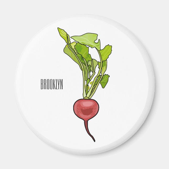 Radish cartoon illustration  magnet (Front)