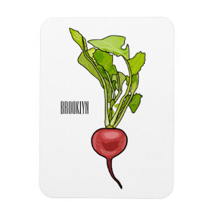 Radish cartoon illustration  magnet