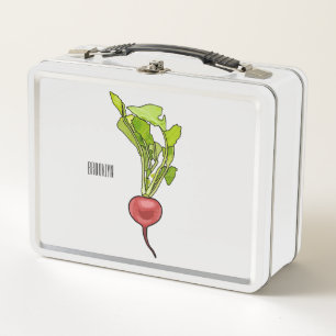 Radish cartoon illustration metal lunch box