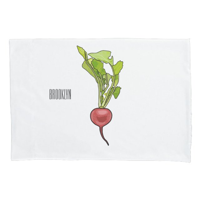 Radish cartoon illustration  pillowcase (Front)