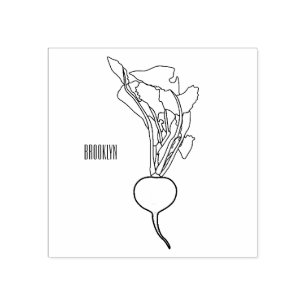 Radish cartoon illustration rubber stamp