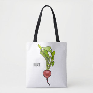 Radish cartoon illustration tote bag