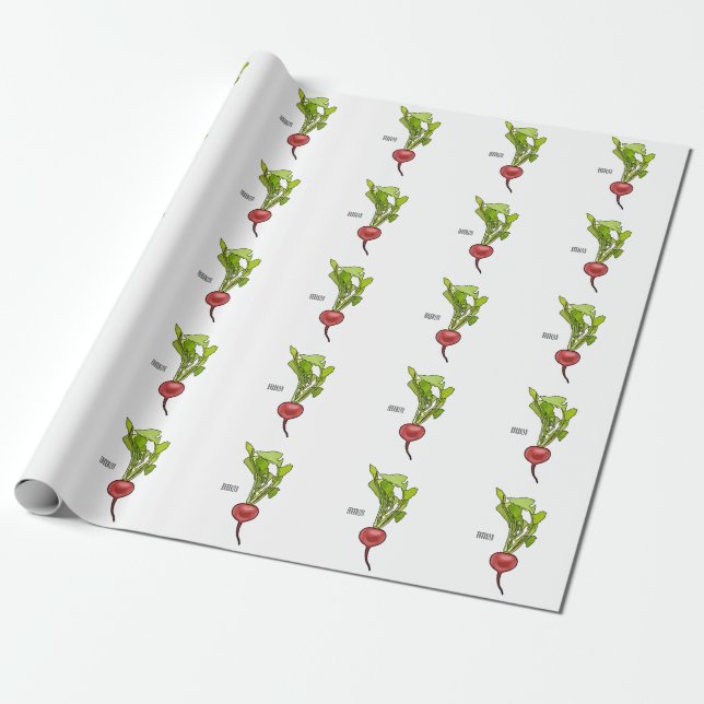 Radish cartoon illustration  wrapping paper (Unrolled)