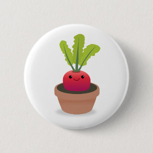 Radish Character 6 Cm Round Badge