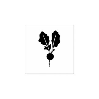 Radish Gardening Vegetable Rustic Lino-cut Style Rubber Stamp