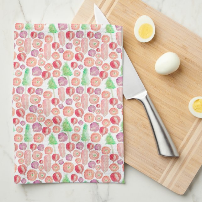 Radish Kitchen Tea Towel (Quarter Fold)