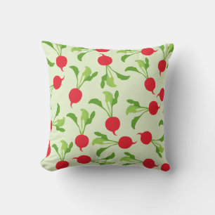 Radish Red Green Pattern Cushion