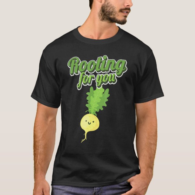 Radish Rooting For You Root Crop Radish T-Shirt (Front)