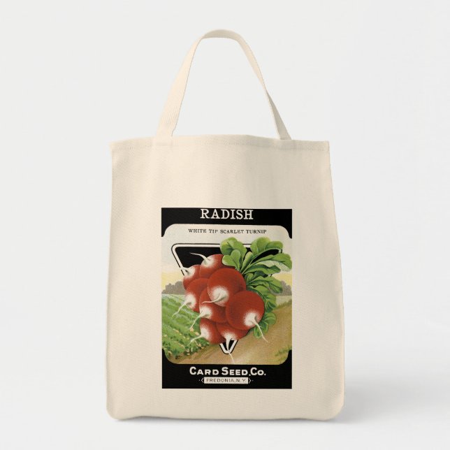 Radish Seed Packet Label Tote Bag (Front)