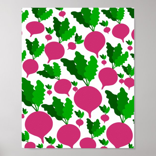 radish vegetable pattern  poster (Front)