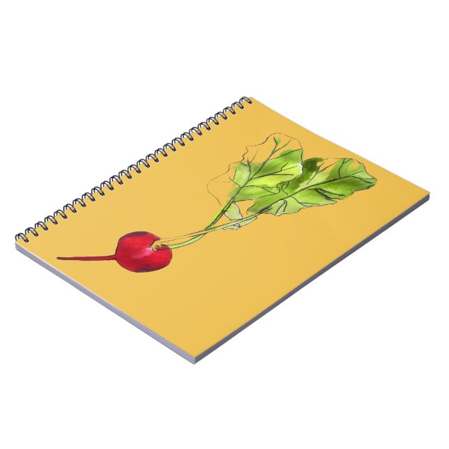 Radish vegetable watercolour illustration art notebook (Left Side)