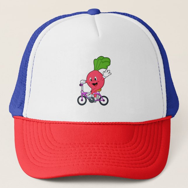 Radish with Bicycle Trucker Hat (Front)