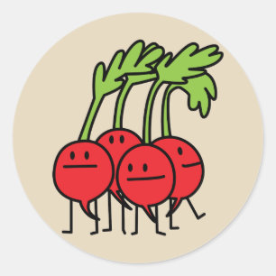 Radishes Happy Bunch vegetable radish group organi Classic Round Sticker