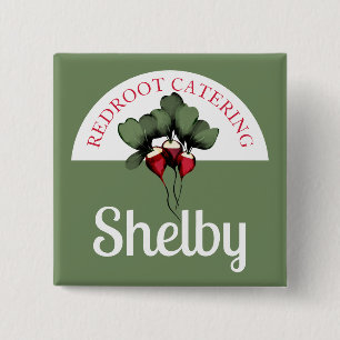 radishes vegetable chef name tag button badge
