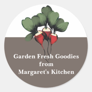 radishes vegetable kitchen gift tags stickers