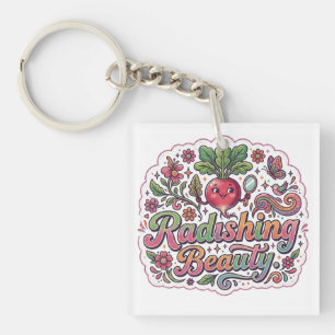 Radishing Beauty – Cute Vegetable Pun T-Shirt Key Ring