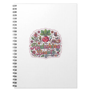 Radishing Beauty – Cute Vegetable Pun T-Shirt Notebook