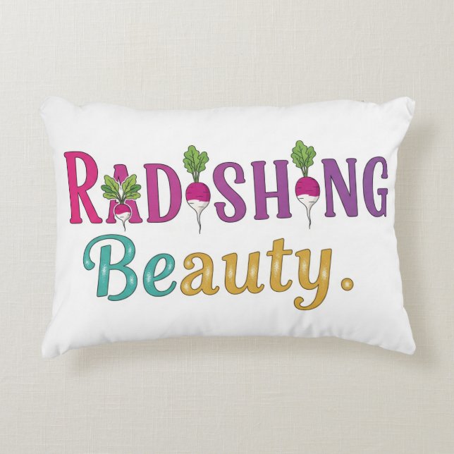 Radishing Beauty. Decorative Cushion (Front)