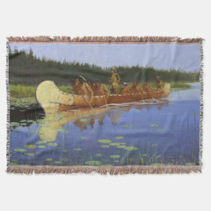 Radisson and Groseilliers Frederic Remington 1905 Throw Blanket